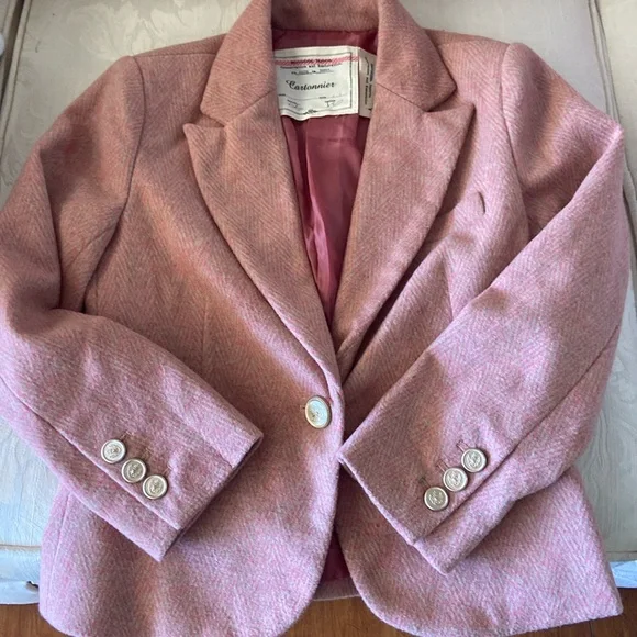 ANTHROPOLOGIE Cartonnier Pink Blazer - Picture 1 of 8